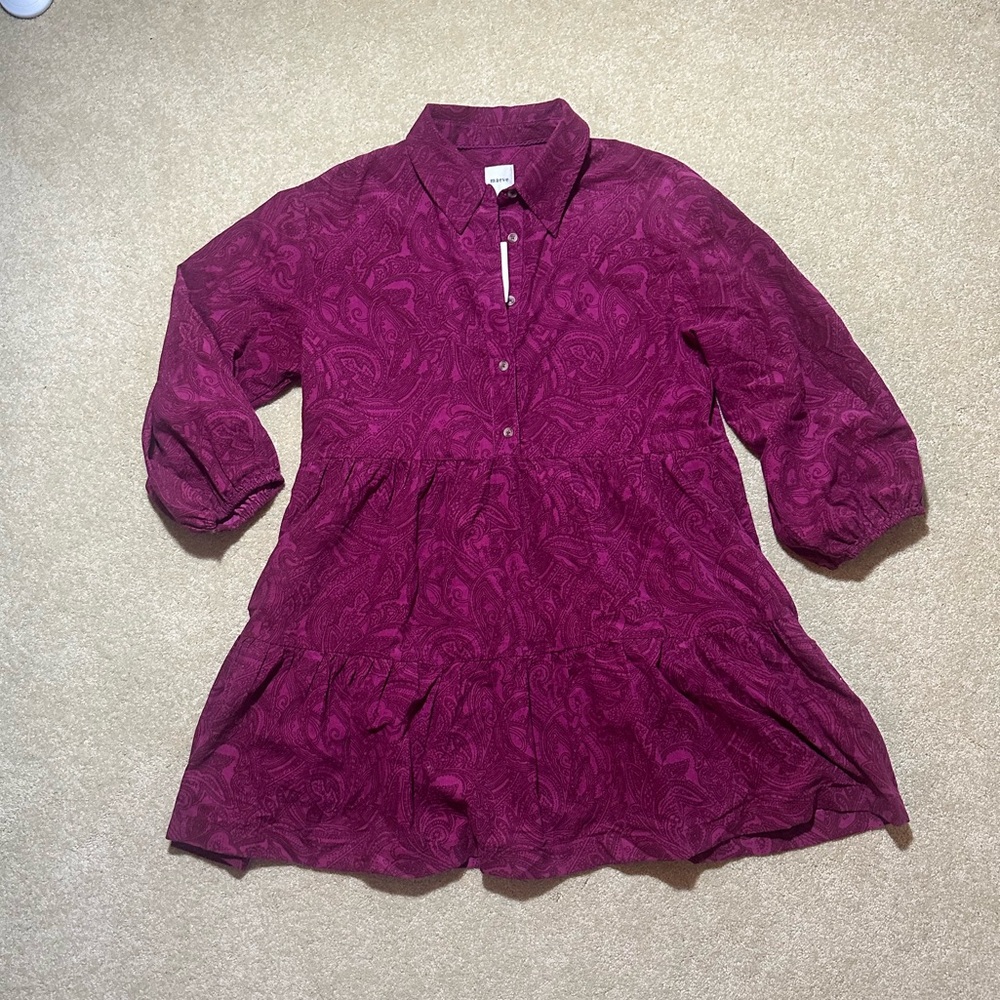 Bettina Tiered Shirt Dress by Maeve: Mini Corduroy Edition